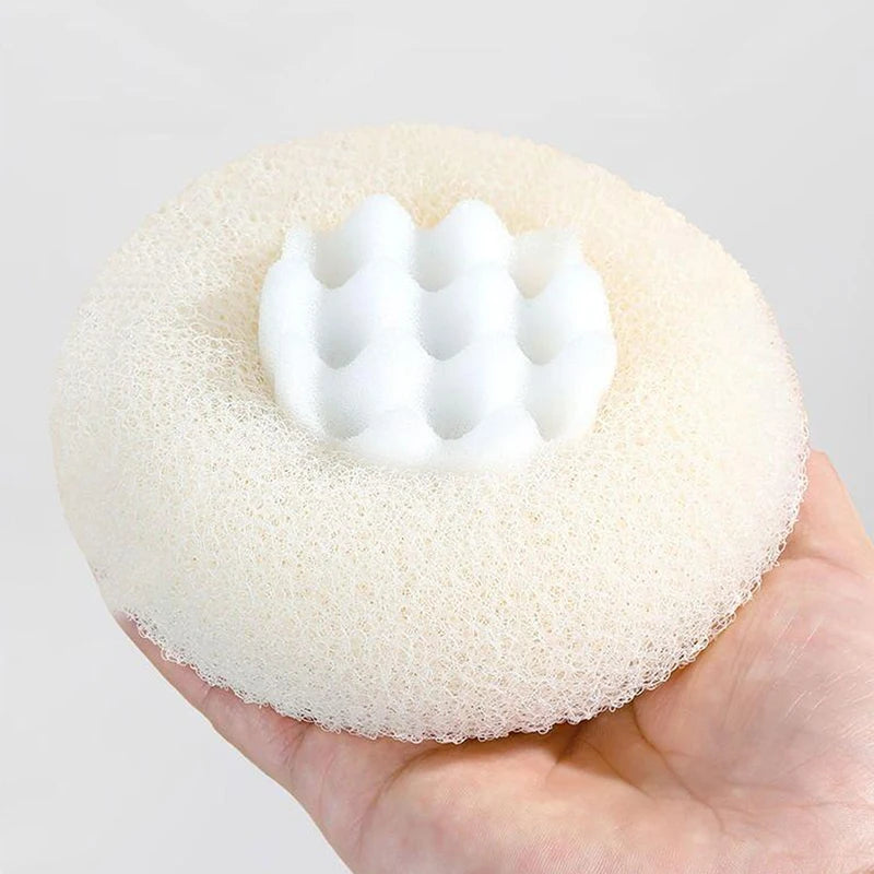Sunflower-Shaped Bath Ball with Suction Cup and Handle for Exfoliation - Shower Sponge Bathroom Accessory