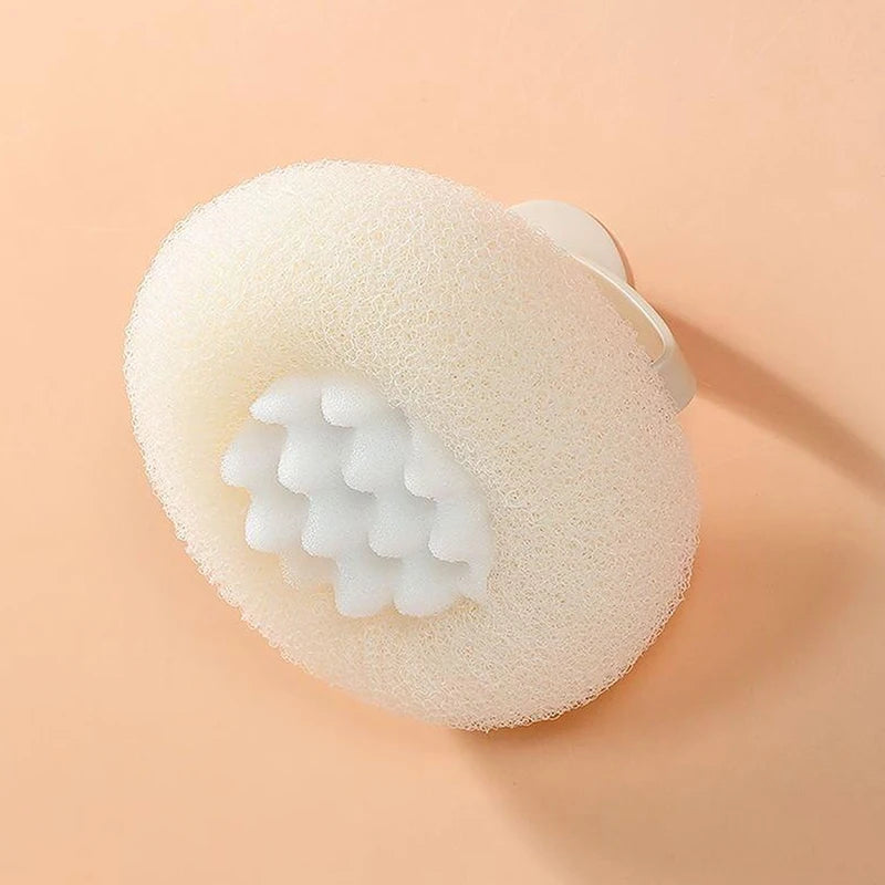 Sunflower-Shaped Bath Ball with Suction Cup and Handle for Exfoliation - Shower Sponge Bathroom Accessory
