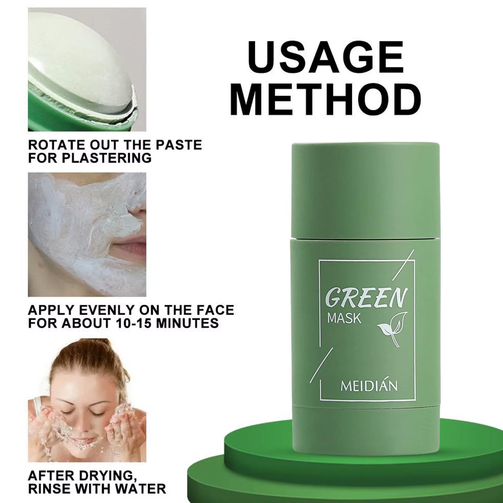 Green Tea Cleansing Mask for Acne and Blemish Treatment - Natural Plant-Based Formula for Blackhead Removal and Gentle Skincare Solutions