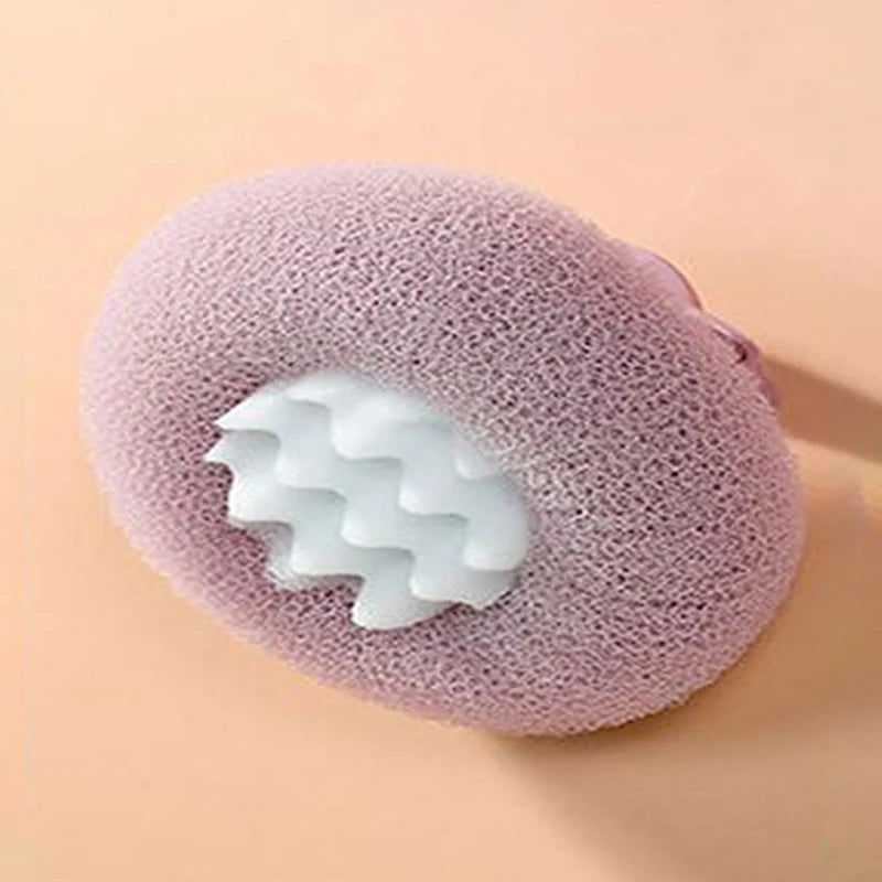 Sunflower-Shaped Bath Ball with Suction Cup and Handle for Exfoliation - Shower Sponge Bathroom Accessory