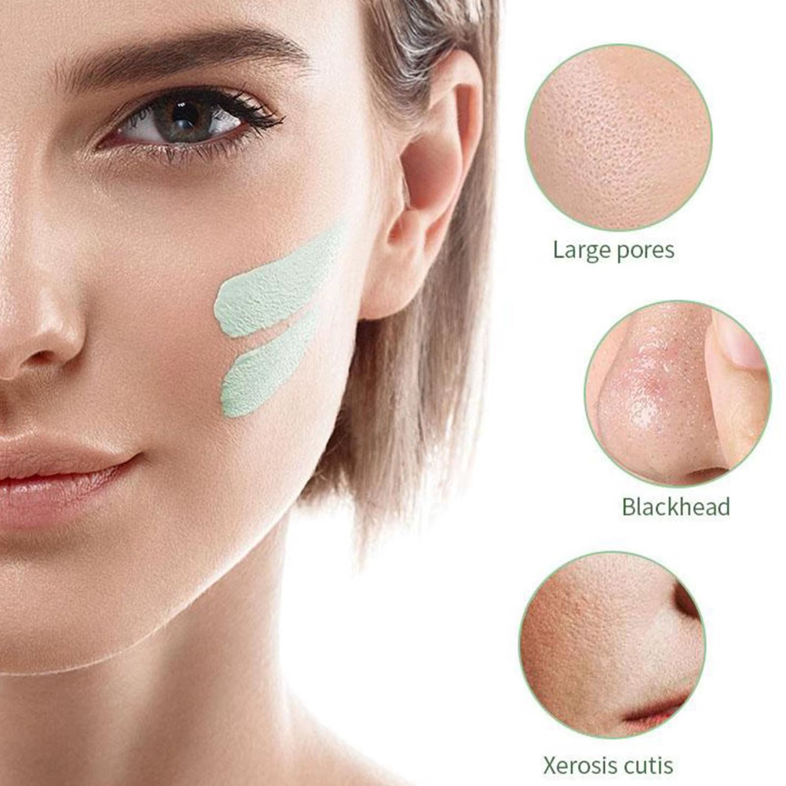 Green Tea Cleansing Mask for Acne and Blemish Treatment - Natural Plant-Based Formula for Blackhead Removal and Gentle Skincare Solutions