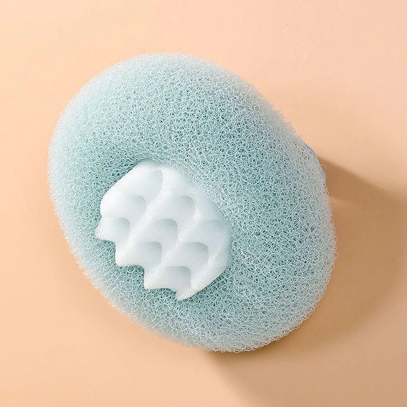 Sunflower-Shaped Bath Ball with Suction Cup and Handle for Exfoliation - Shower Sponge Bathroom Accessory