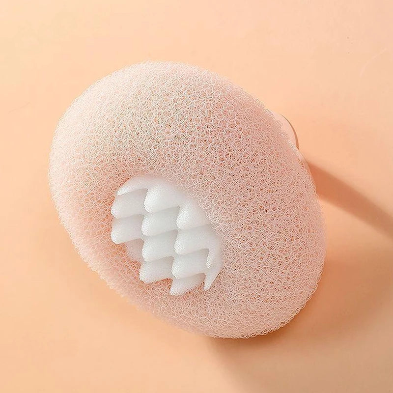 Sunflower-Shaped Bath Ball with Suction Cup and Handle for Exfoliation - Shower Sponge Bathroom Accessory