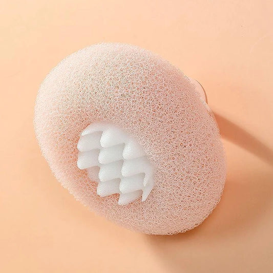 Sunflower-Shaped Bath Ball with Suction Cup and Handle for Exfoliation - Shower Sponge Bathroom Accessory
